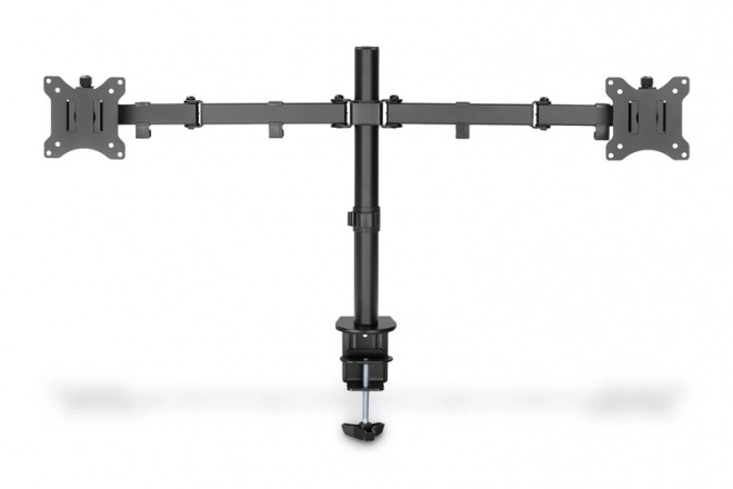 Dvojitý stolní držák se svorkou 2xLCD max. 32" max. Nosnost 2x 8 kg naklápění a otáčení černá