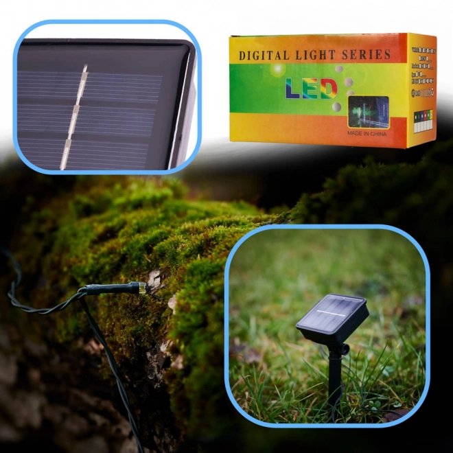 Solární světla světelný řetěz 20m 200LED vícebarevné