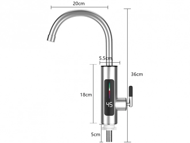 Elektrický průtokový ohřívač vody s LCD