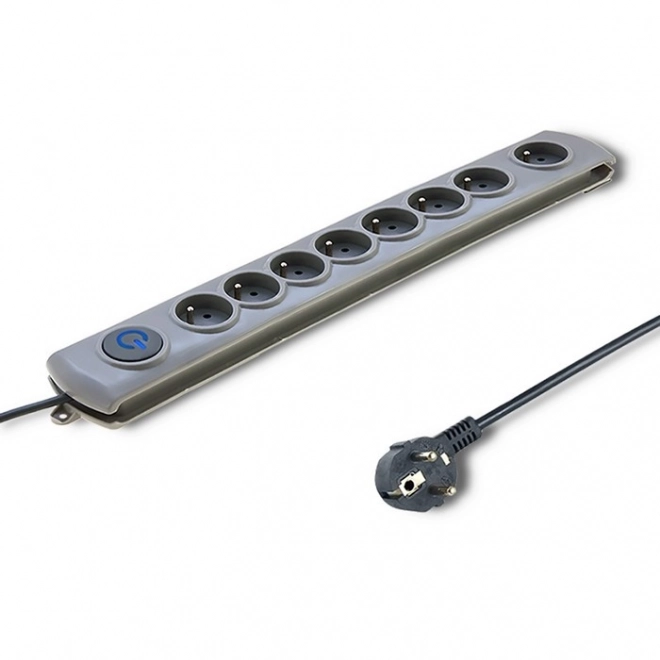 Přepěťová ochrana Quick Switch, 8 zásuvek, 1,8 m, šedá