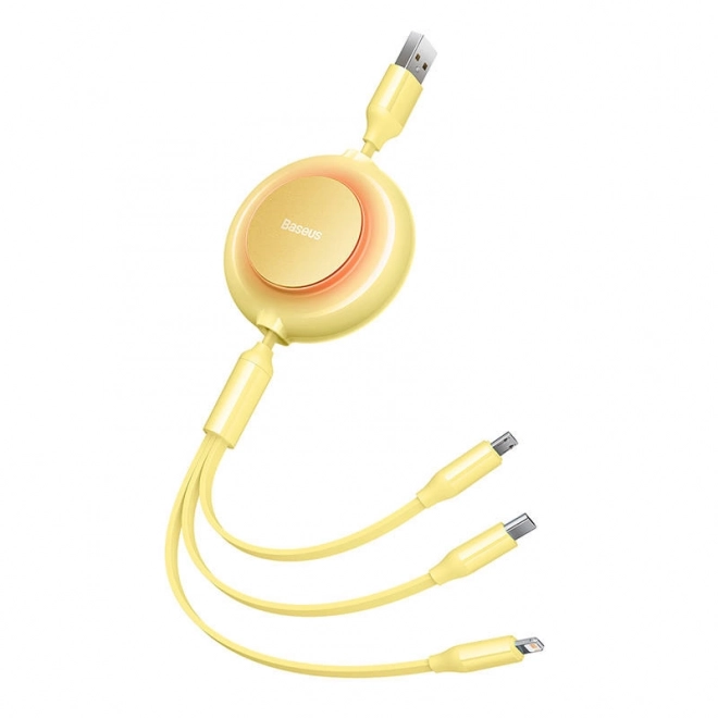 Baseus Bright Mirror 2, USB kabel 3 v 1 pro micro USB / USB-C / Lightning 3,5A 1,1 m – Žlutý