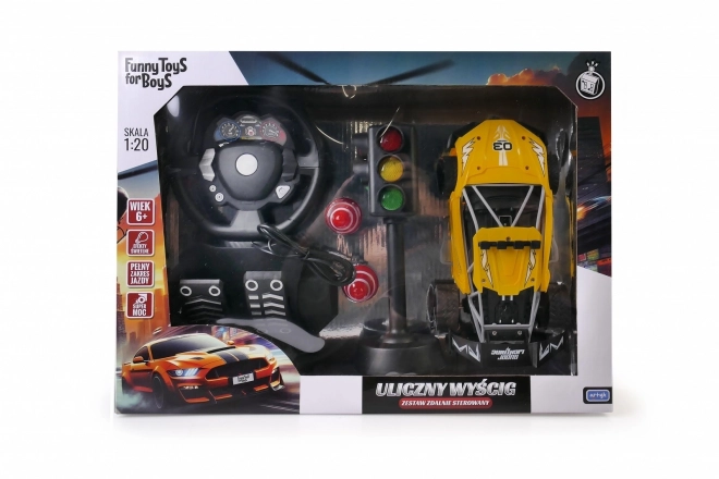 R/C auto s volantem a pedály