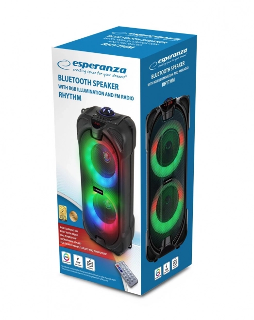 Bezdrátový reproduktor Bluetooth s FM LED osvětlením RGB Rythm