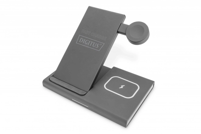 Skládací indukční nabíjecí stanice 3v1 15W MagSafe + Qi 1m USB černá