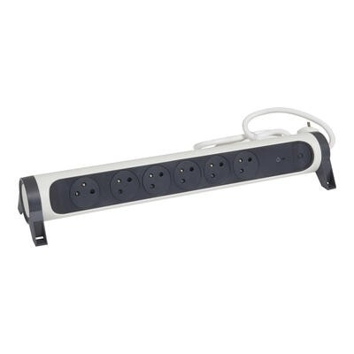 Ochranný prodlužovací kabel 6x2PZ 1,5m bílý-černý