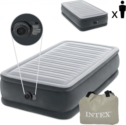 nafukovací matrace pro jednoho 191 × 99 cm s elektrickou pumpou Intex Deluxe