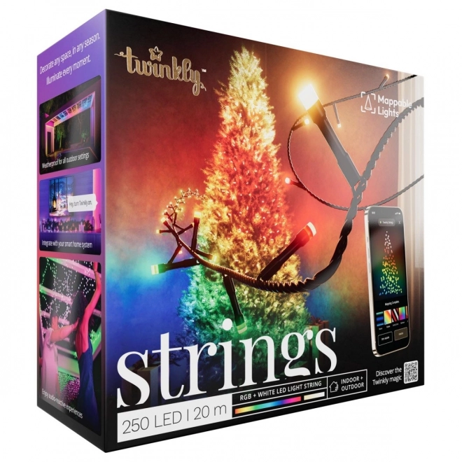 Řetězce 250 LED RGB+W inteligentních světel pro vánoční stromek, 20m řetěz