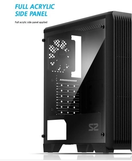 S2 ATX Mid Tower PC Case 120mm ventilátor