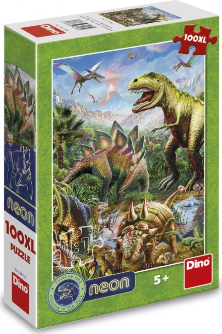 Svítící puzzle svět dinosaurů 100 XL dílků