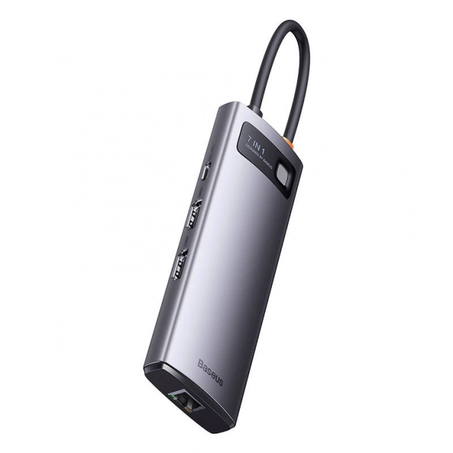 Rozbočovač 7v1 Baseus řady Metal Gleam, USB-C na 3x USB 3.0 + HDMI + USB-C PD + VGA + Ethernet RJ45