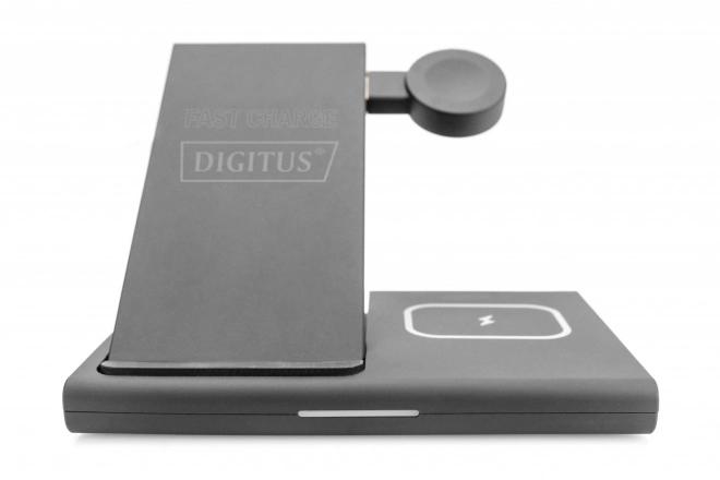 Skládací indukční nabíjecí stanice 3v1 15W MagSafe + Qi 1m USB černá