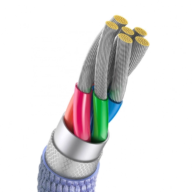Baseus Crystal Shine kabel USB na USB-C, 5A, 1,2 m (fialový)