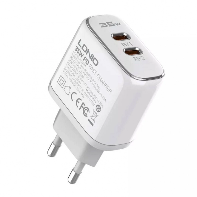 Nabíječka LDNIO s 2 USB-C pro Apple a kabel USB-C - Lightning
