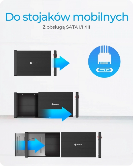 Externí pouzdro na disky IB-525-U3 pro 5,25palcové SATA DVD/Blu-ray, černé