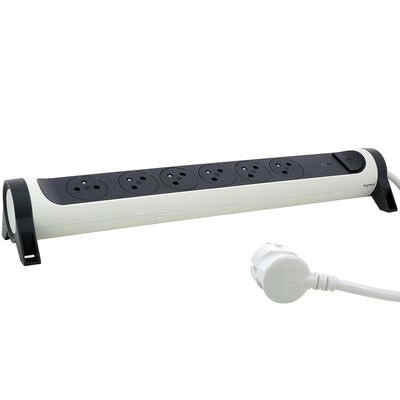 Ochranný prodlužovací kabel 6x2PZ 1,5m bílý-černý