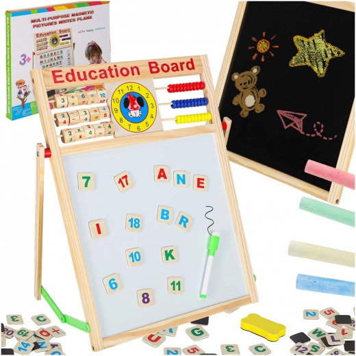 Oboustranná magnetická tabule s počítadlem a magnety 42 × 32,5 cm