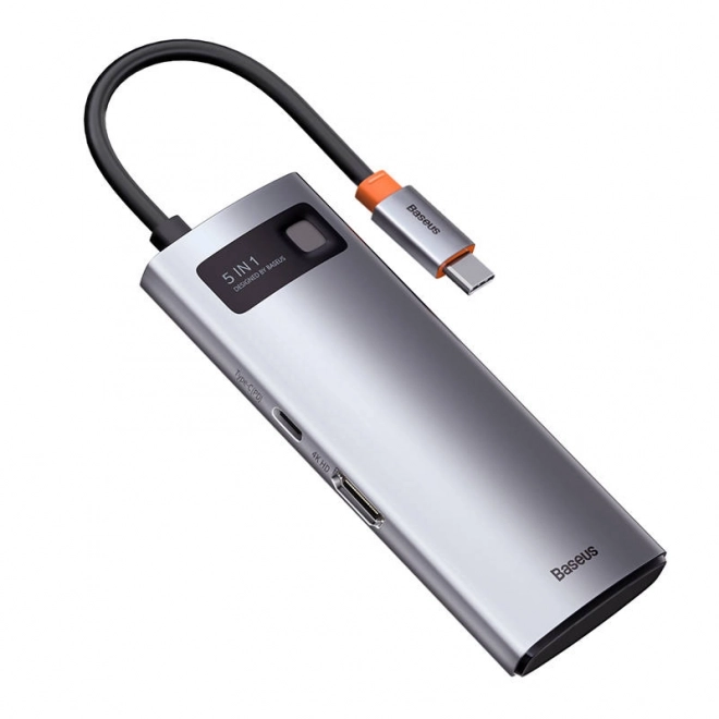Hub 5v1 Baseus Metal Gleam Series, USB-C na 3x USB 3.0 HDMI USB-C PD