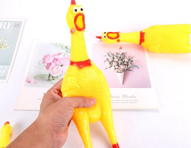 Pískací hračka pro psy ve tvaru kuřete, 35 cm