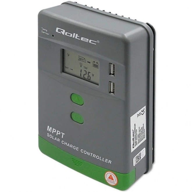 Regulátor solárního nabíjení MPPT s teplotním čidlem 20A | 12V / 24V | LCD | 2 x USB
