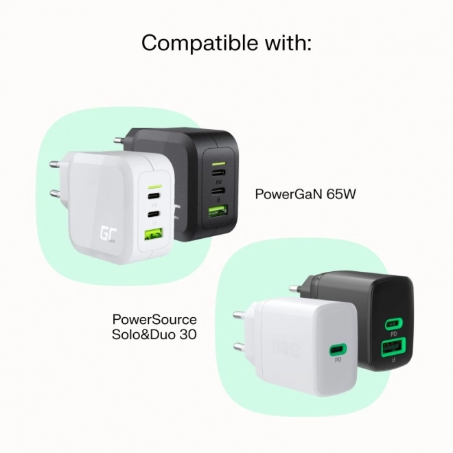 Nylonový kabel USB-C PowerStream 100W černý 1,2m