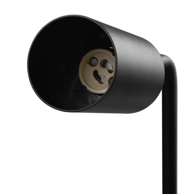 Stolní lampa Maclean s vypínačem, černá, kulatá