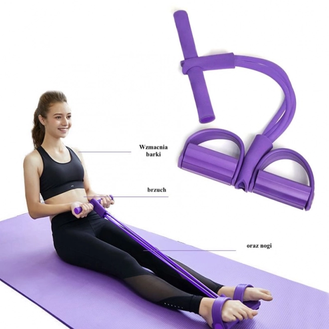 Fitness expandér na nohy pro procvičování svalů nohou, břicha a stehen - fialový