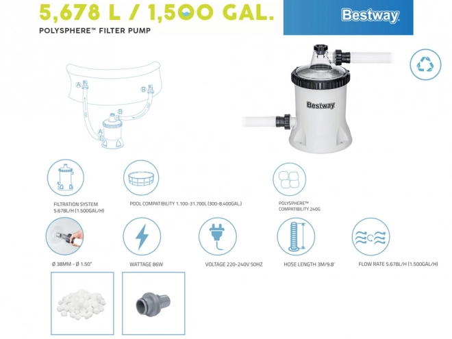 Bestway písková filtrační čerpadlo pro bazény