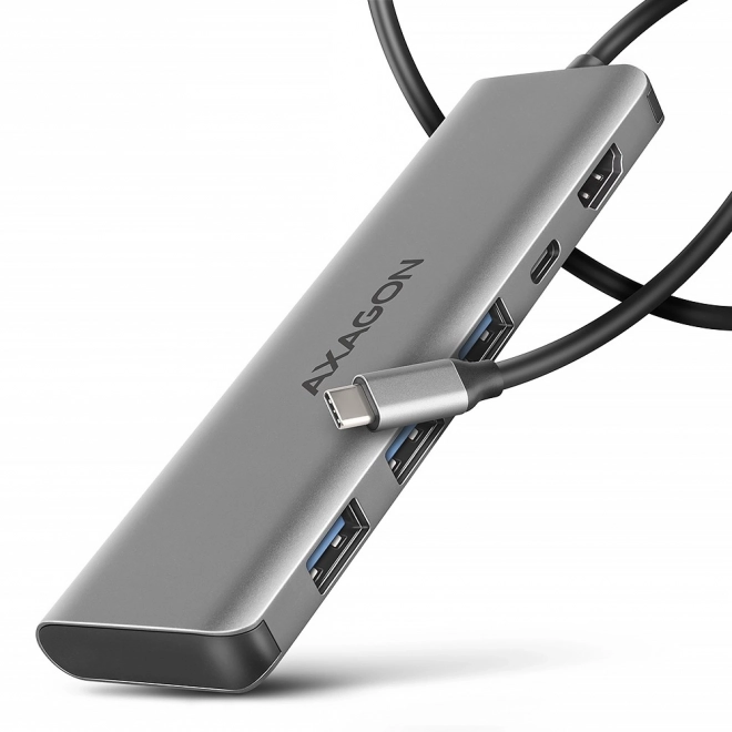 HMC-5H Víceportový rozbočovač USB-C 3.2 Gen 1, 3x USB-A, 4K HDMI, PD 100W, 100cm kabel USB-C