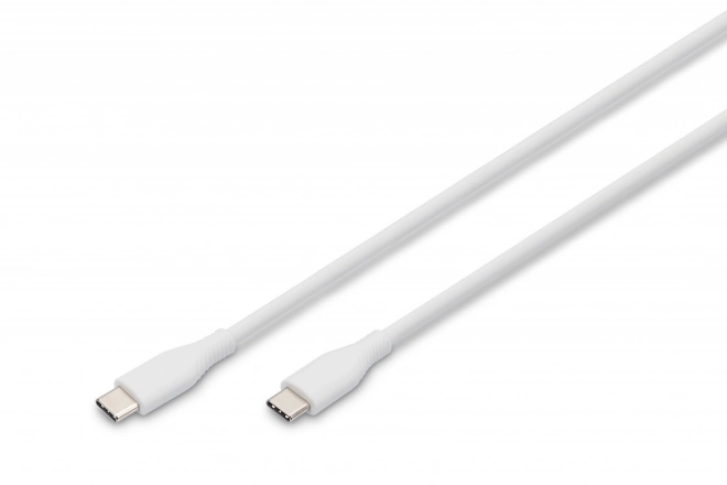 Silikonový napájecí kabel USB-C - USB-C, USB 2.0 60W, 1m Bílá