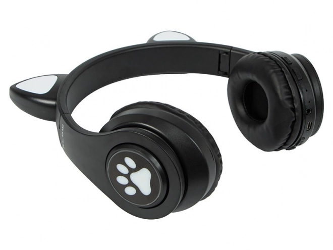 Bezdrátová sluchátka Bluetooth 5.0 LED pro děti – Černé
