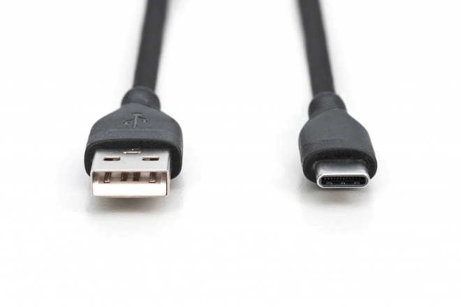 Silikonový napájecí kabel USB-A - USB-C, USB 2.0 60W, 1m, černý