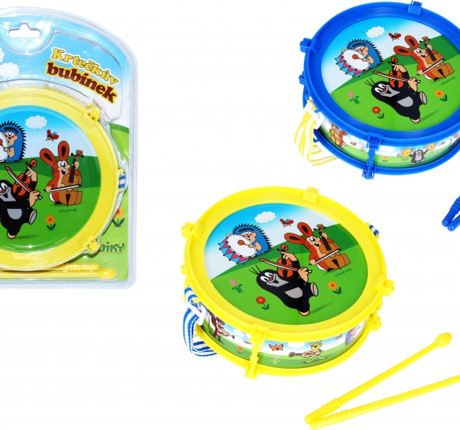 Krteček – plastový bubínek 20 cm s 2 paličkami