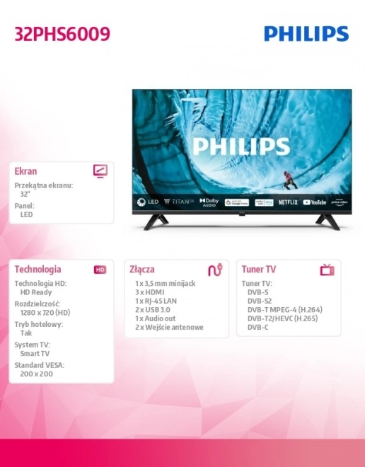 32palcový televizor LED 32PHS6009/12