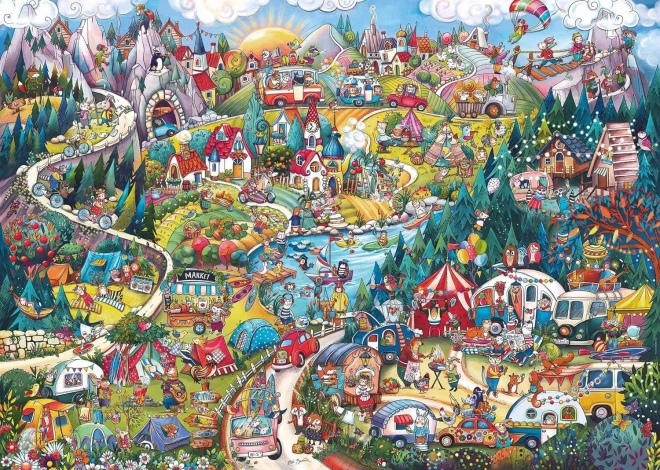 Puzzle 2000 prvky Aktivní víkend, Rita Bergman (Puzzle+Poster)