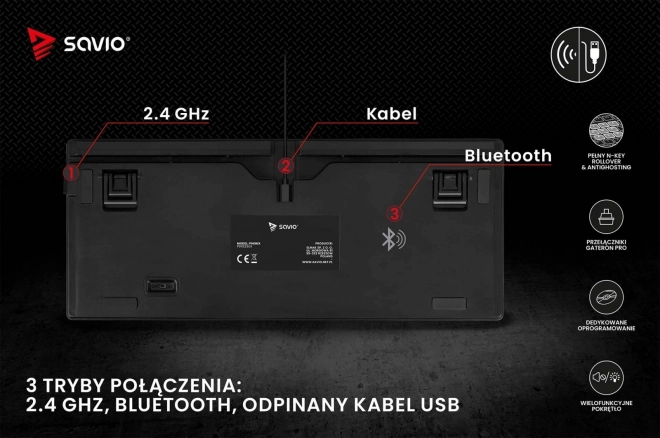 bezdrátová mechanická klávesnice Phenix s Gateron Red Pro přepínači a Pudding klávesami