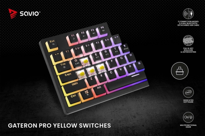 Bezdrátová mechanická klávesnice Savio Phenix RGB