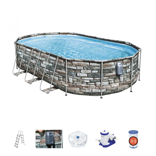 Rámový bazén 610 cm x 366 cm x 122 cm, Power Steel Swim