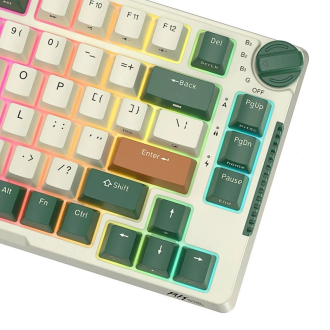 Bezdrátová mechanická klávesnice Royal Kludge RKH81 RGB, Sky cyan switch (zelený)