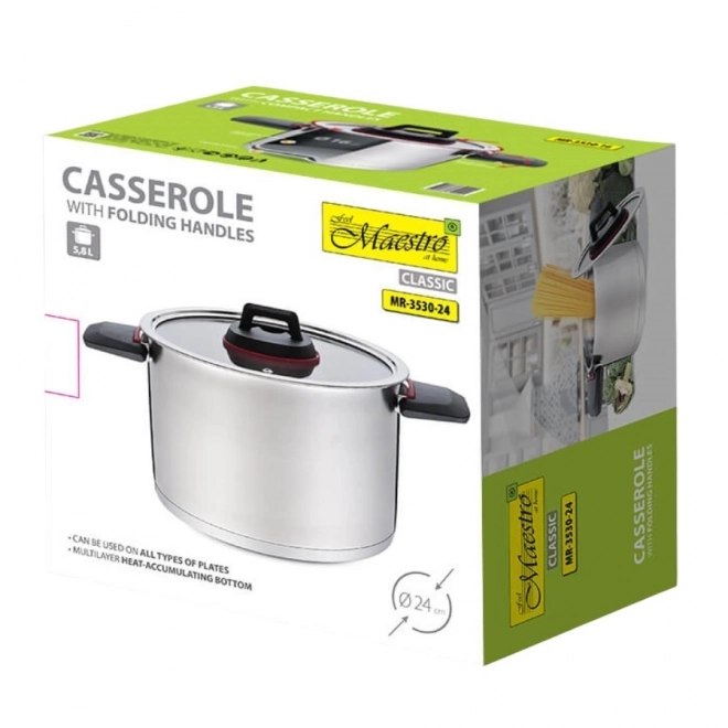 Hrnec se sklopnými uchy 24 cm, 5,5 l MR-3530-24