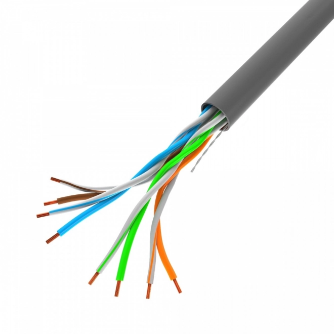 Síťový kabel LAN UTP kat.5E 100 m šedá