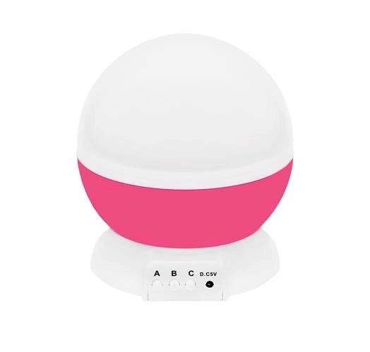 Lampa s projektorem, na baterie, růžová