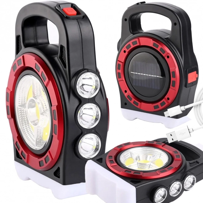 Solární přenosná LED svítilna s powerbankou