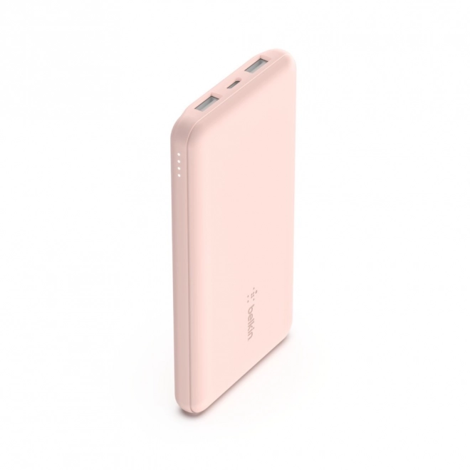Powerbanka 10 000mAh USB A i C 15W růžové zlato