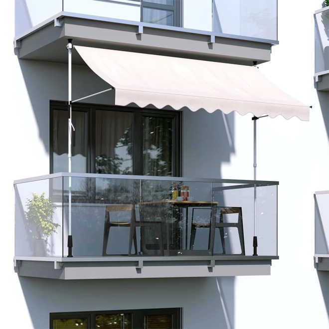 Výškově nastavitelná vodotěsná markýza na balkon s ruční klikou