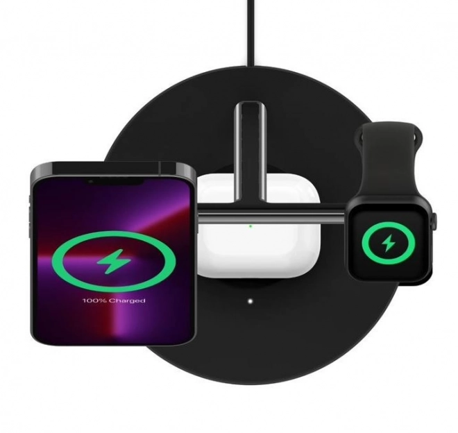 Bezdrátová nabíjecí kolébka BOOST CHARGE PRO 3 v 1 MagSafe černá