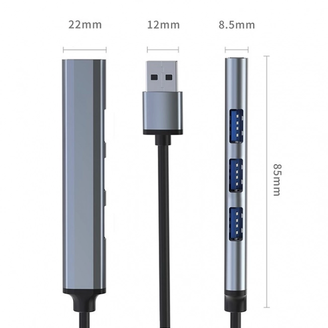 Adaptér USB 3.0 hUB 4v1 | 4x USB 3.0