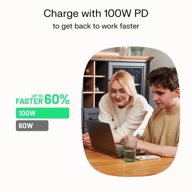 Kabel USB-C-USB-C PowerStream 100 W 1.2 m bílý