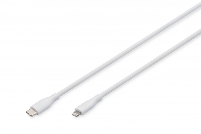 Silikonový napájecí kabel USB-C - Lightning, USB 2.0 60W, certifikovaný MFI, 2 m, bílý
