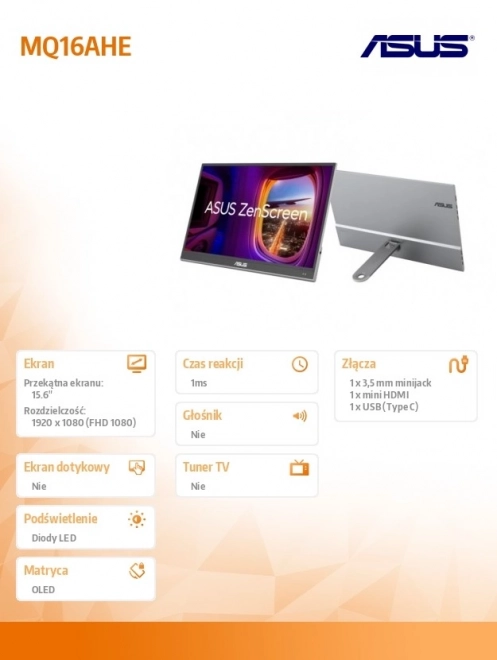 Monitor OLED USB-C 16 palců