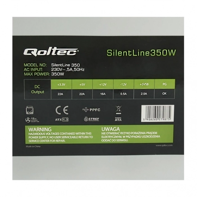 SilentLine ATX 350W napájecí zdroj (bulk)